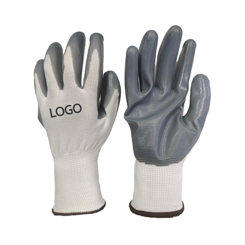 Wholesale Custom Grey Nitrile Coated Industrial
