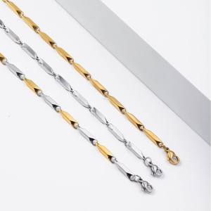 हस्तनिर्मित पुरुषों की स्टेनलेस स्टील मेलेनिन बीज महिलाओं की मोटी छड़ी टाइटेनियम स्टील नेकलेस ट्रेंडी लिंक थोक फैशन सामान - Product Image 5