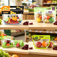 Op maat gemaakte ziplock zakken voor voedselverpakkingen, bedrukte plastic fruitverpakkingszakken voor druiven, hersluitbare ziplock zakken