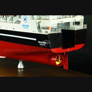 Barco de pesca en miniatura hecho a mano, modelo de logística de barco de carga O.A.S, obra de arte oceánico personalizable, modelo de barco de pesca de plástico de 80cm - Product Image 4