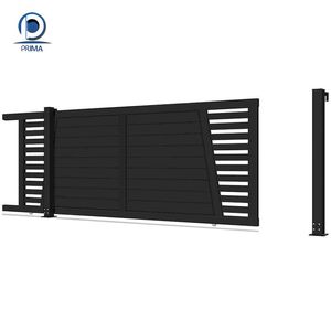 Portail coulissant en aluminium Prima Elegant, gris <span class=keywords><strong>anthracite</strong></span>, design à lattes, anti-rouille, pour villa - Product Image 2