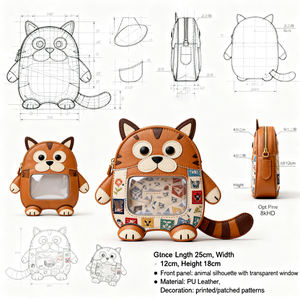 Custom <b>Clear</b> PVC Ita <b>Bag</b> Single Handle Fashion Design with Animals Shape Polyester Lining for Customized design - Product Image 5