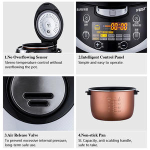 Cuiseur à perles de tapioca commercial entièrement automatique en acier inoxydable 304 de 5 L pour thé Boba, boulangerie et moulin à farine - Product Image 5