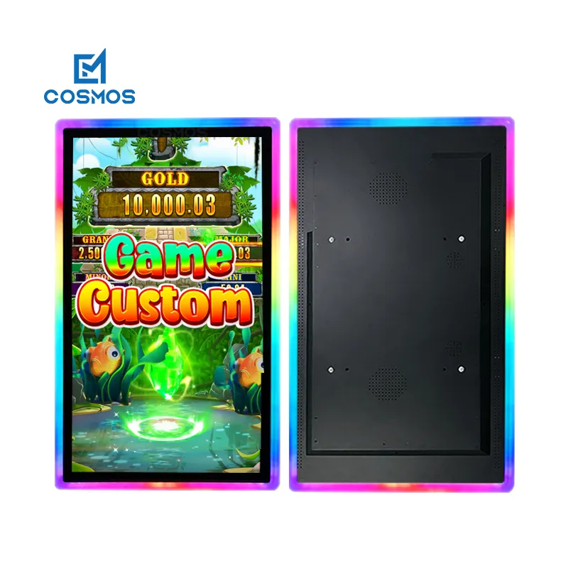 Layar Inframe kios dalam ruangan 32 inci, mesin Gaming 4k layar sentuh bentuk C tampilan POS layar sentuh murah