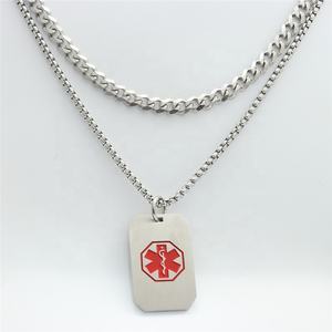 Изготавливаемые на заказ медицинские оповещения ID подойдет в качестве подарка как для мужчин, так и для нержавеющей стали аварийный медицинский ювелирные изделия Dog Tag ожерелье для женщин - Product Image 2
