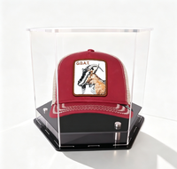 Présentoir hexagonal transparent en acrylique, boîte de rangement anti-poussière pour casquettes de baseball et objets de collection, idéal pour la présentation de souvenirs sportifs à la maison ou sur comptoir