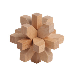 Mở khóa bằng gỗ khối xây dựng câu đố giáo dục sớm cổ điển Mortise và tenon Đồ chơi bằng Gỗ Quà Tặng - Product Image 2