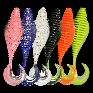 Umpan Lunak Curltail <span class=keywords><strong>Grub</strong></span> Air Asin Tenggelam Bercahaya untuk Memancing 8cm 10.5cm - Product Image 1