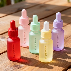 Botella de Vidrio Esmerilado Redonda para Esencia Cosmética de 15ml 20ml 30ml 50ml 100ml, Botella con Gotero para Suero - Product Image 4