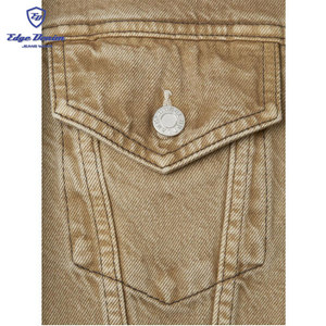 Camionero chaqueta vaquera corta longitud teñido de lavado de color marrón de manga larga de los hombres jeans chaqueta Denim - Product Image 6