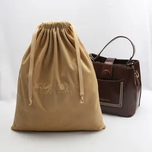 Cheap Custom Logo Drawstring Velvet Bag For Handbag Shoe Packaging Velvet Fabric Drawstring Dust Pouch Velvet Bag