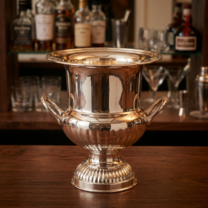 Refroidisseur à vin en laiton plaqué argent - Product Image 1