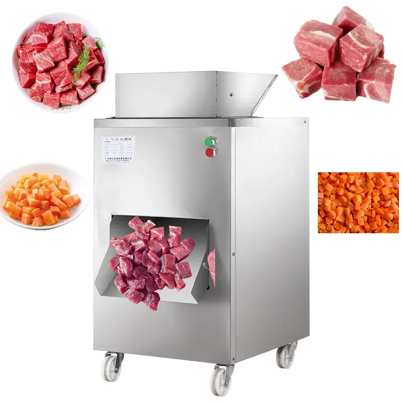 Bloque de carne congelada Cubo Kebab Corte Dados Venta caliente Cortador de cerdo Uso doméstico Máquina cortadora de carne de pollo