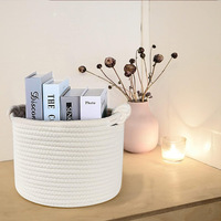 Vente chaude élégant panier de rangement cadeau panier Pot de fleur jouet stockage poignée torsadée coton matériel maison stockage Organisation