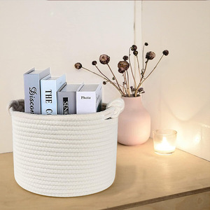 Vente chaude élégant panier de rangement cadeau panier Pot de fleur jouet stockage poignée torsadée coton matériel maison stockage Organisation - Product Image 6