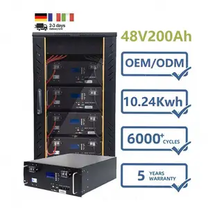 แบตเตอรี่ลิเธียมพลังงานแสงอาทิตย์48โวลต์7kwh 5kwh 10KW ก้อนแบตเตอรี่24โวลต์51.2โวลต์200ah บ้านแบตเตอรี่ลิเธียม4