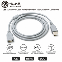 Câble d'extension USB 2.0 gris 30AWG 4C de 1,5 m - Cordon adaptateur A-mâle vers A-femelle en gros