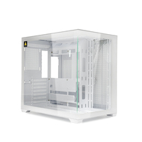 Gabinete de PC MANMU Blanco ATX Full Tower, Ventilador RGB, Puertos USB 3.0, Diseño Gamer, Panel Lateral con Ventana, Aleación de Acero/Aluminio, 7 Expansiones, en Stock