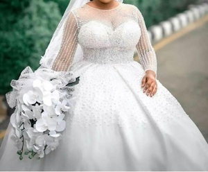 New Fashion High Quality Custom Royal <b>Bohemian</b> Crystal Pattern A-Line Long Sleeve <b>Plus</b> <b>Size</b> <b>Wedding</b> <b>Dress</b> - Product Image 1