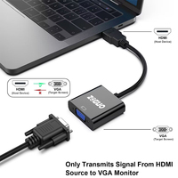 HDMI ke VGA adaptor pria ke wanita jaket PVC berlapis emas mendukung 1080P @ 60HZ kamera proyektor Laptop Monitor stok komputer