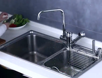 Évier de cuisine moderne multifonctionnel en acier inoxydable, évier d'angle pour buanderie en acier inoxydable, évier de cuisine en acier inoxydable