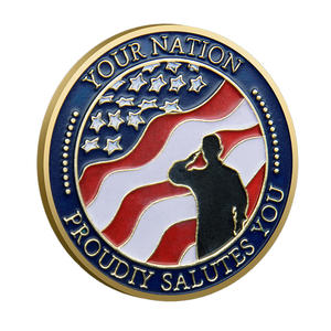 Gedenkmünze mit Aufschrift 'Stock Tribute', Metallhandwerk, amerikanischer Adlerkopf und Flagge, doppelseitig graviert - Product Image 3