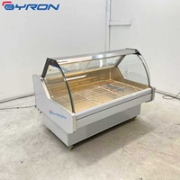 Vitrine Réfrigérée Commerciale Monotempérature à Refroidissement Direct pour Viande, Charcuterie, Poulet, Saucisses et Poisson
