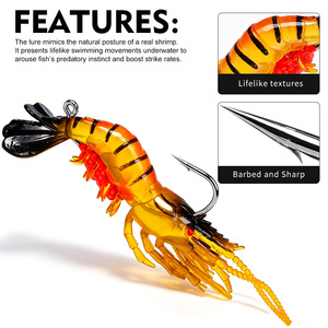 Nuevo Señuelo de Pesca de Camarón Suave de 85cm y 6.5g con Diseño de Gravedad Descendente <span class=keywords><strong>para</strong></span> Pesca de Fondo de Pargo, Redfish y <span class=keywords><strong>Trucha</strong></span> - Product Image 4