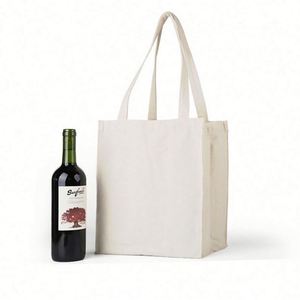 Bolsa de Compras Personalizada con Logotipo Navideño, Sublimación, Negra, Blanca Natural, Bolsa de Lona para Vino Tinto, con Bolsillo para 6 Botellas - Product Image 1