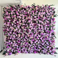 Panneaux muraux de fleurs artificielles en soie violette SPR, fabriqués à la main, pour la décoration de mariages et d'événements commerciaux