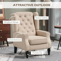 Fauteuil d'appoint capitonné pour salon avec dossier capitonné à boutons, vente en gros