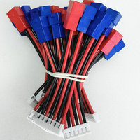 Harness Kabel Merah Hitam Kustom dengan Terminal Plastik Merah Biru & Header Lurus Multi-Pin Putih untuk Peralatan Rumah Tangga