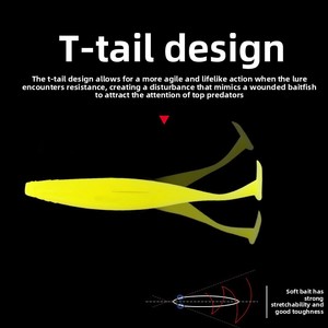 PVC T-Tail Softbait Angelköder 15cm 22g & 12cm 12g Lebensechter Crankbait für Tigerfische 2 Stück Ohne Haken - Product Image 4