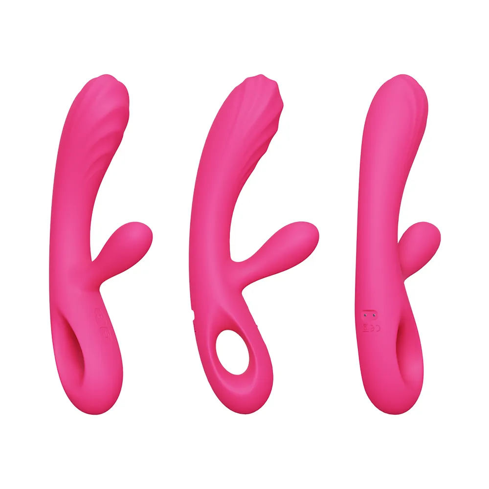 Harga pabrik Vibrator kelinci realistis getaran Motor ganda 10 Kecepatan mainan seks Vibrator Dildo untuk wanita pasangan dewasa