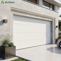 Porte de garage sectionnelle électrique moderne sur mesure en alliage d'aluminium, finition imperméable, couleur anthracite blanc