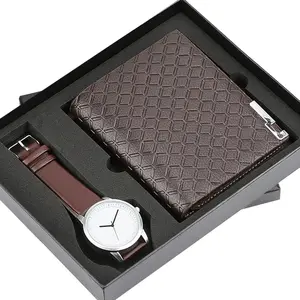 2023 Hot Selling Well Packaged Watch With Wallet Set Quartz Movement Men's Wrist Ultra Watch for Boyfriend Husband Relojes