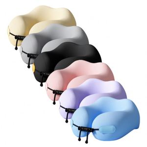 2026 Promotion Custom Blue Memory Foam Soft U-Shaped <b>Neck</b> <b>Pillow</b> for Travel - Product Image 1