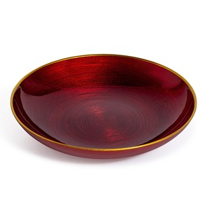Assiette creuse en verre rouge avec bord doré DIAM. 21CM - Product Image 1