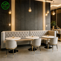 Fabrik-Großhandel Luxuriöses Tisch-Stuhl-Set mit Komfortablen Samt-Holz-Sitzbank Restaurant-Möbel für Hotel und Bar