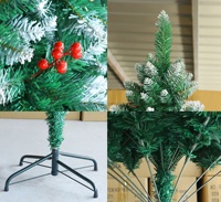 Adornos Navideños Artificiales de PVC con Conos de Pino Blanco y Bayas Rojas, Venta al Por Mayor de Fábrica