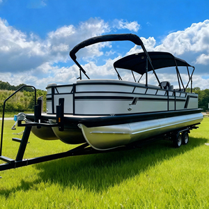 Bateau ponton de loisirs Kinlife 2025, nouveau, 25 pieds, avec console intégrée en fibre de verre et <span class=keywords><strong>porte</strong></span> latérale pour la pêche et les loisirs - Product Image 1