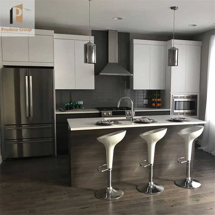 china modern furniture melamine kitchen cabinet with island| Alibaba.com
