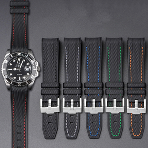 Bracelet de montre en caoutchouc de silicone à extrémité incurvée personnalisée de 20mm de qualité supérieure pour Omege X Swath Moonswatch - Product Image 2