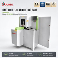 Machine de découpe CNC à 3 têtes JUNDE, alimentation automatique, positionnement à 45/90 degrés, cadres de portes/fenêtres en aluminium ou en bois, 380V, 700kg