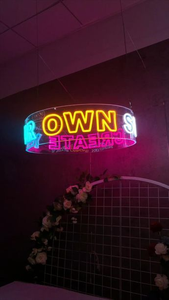 Letreros de negocio Led personalizados, corona acrílica, candelabros redondos suspendidos, letrero iluminado Led con logotipo - Product Image 2