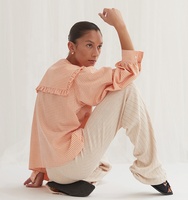 Chemise à manches longues, surdimensionnée, pour femme, Blouse boutonnée devant, à carreaux, col, tendance,
