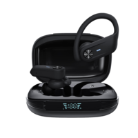 Audio HD Sport TWS True Wireless untuk Earbuds dengan Tampilan Baterai Digital, Tahan Air IPX5, Codec AAC, Earphone 5-10 Jam