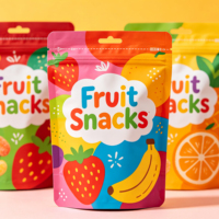 Op maat gemaakte bedrukte hersluitbare staande pouch zakken voor fruit snacks groothandel kleurrijke ritssluiting verpakking fabrikant