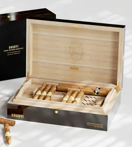 Cajas de cigarros personalizadas Fabricante Caja de madera de cedro Humidor de cigarros