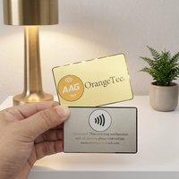 Cartes de visite professionnelles en métal NFC en acier inoxydable plaqué or sur mesure de luxe pour le réseautage numérique des contacts professionnels, cadeaux VIP de marque